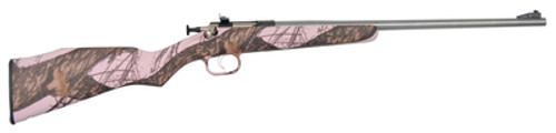 Model 164 Youth Rifle With Lock .22 Long Rifle 16.125 Inch Barrel Stainless Steel Finish Mossy Oak Pink Blaze Stock