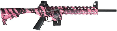 M&P 15-22 .22 Long Rifle 16 Inch Barrel Adjustable Sights Fixed Stock Pink Platinum 10 Round State Compliant