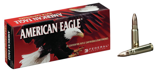 Federal A76239A American Eagle  7.62x39mm Soviet 124 GR Full Metal Jacket (FMJ) 20 Bx/ 25 Cs