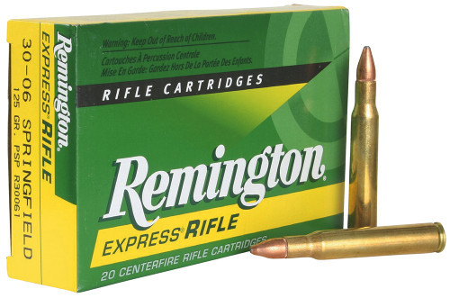 Remington Ammunition R30061 Core-Lokt  30-06 Springfield 125 GR Pointed Soft Point (PSP) 20 Bx/ 10 Cs