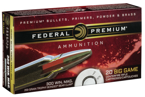 Federal P300WT1 Premium  300 Win Mag 200 GR Trophy Bonded Bear Claw (TBBC) 20 Bx/ 10 Cs