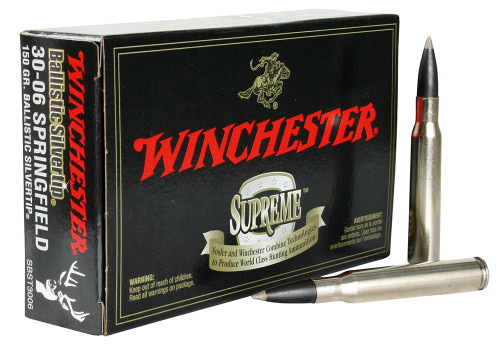 Winchester Ammo SBST3006 Ballistic Silvertip  30-06 Springfield 150 GR Polymer Tip 20 Bx/ 10 Cs