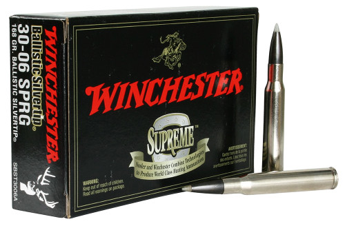 Winchester Ammo SBST3006A Ballistic Silvertip  30-06 Springfield 168 GR Polymer Tip 20 Bx/ 10 Cs