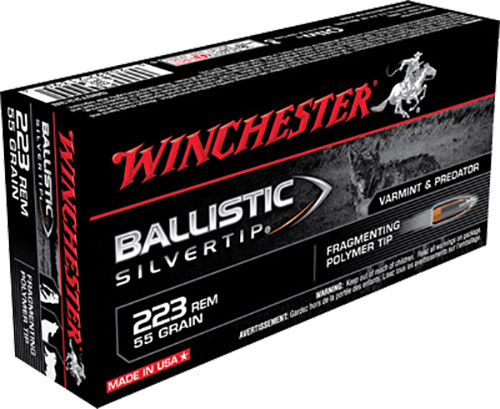 Winchester Ammo SBST223B Ballistic Silvertip  223 Remington 55 GR Polymer Tip 20 Bx/ 10 Cs
