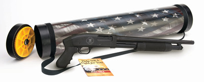Just In Case M500 Patriot 12 Gauge 18.5 Inch Barrel 3 Inch Chamber NRA Logo Engraving on Receiver Full Color U.S.Flag/2nd Amendment Graphics on Tube 5 Round