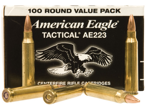 Federal AE223BL American Eagle  223 Rem/5.56NATO 55 GR Full Metal Jacket Boat Tail (FMJBT) 100 Bx/ 5 Cs