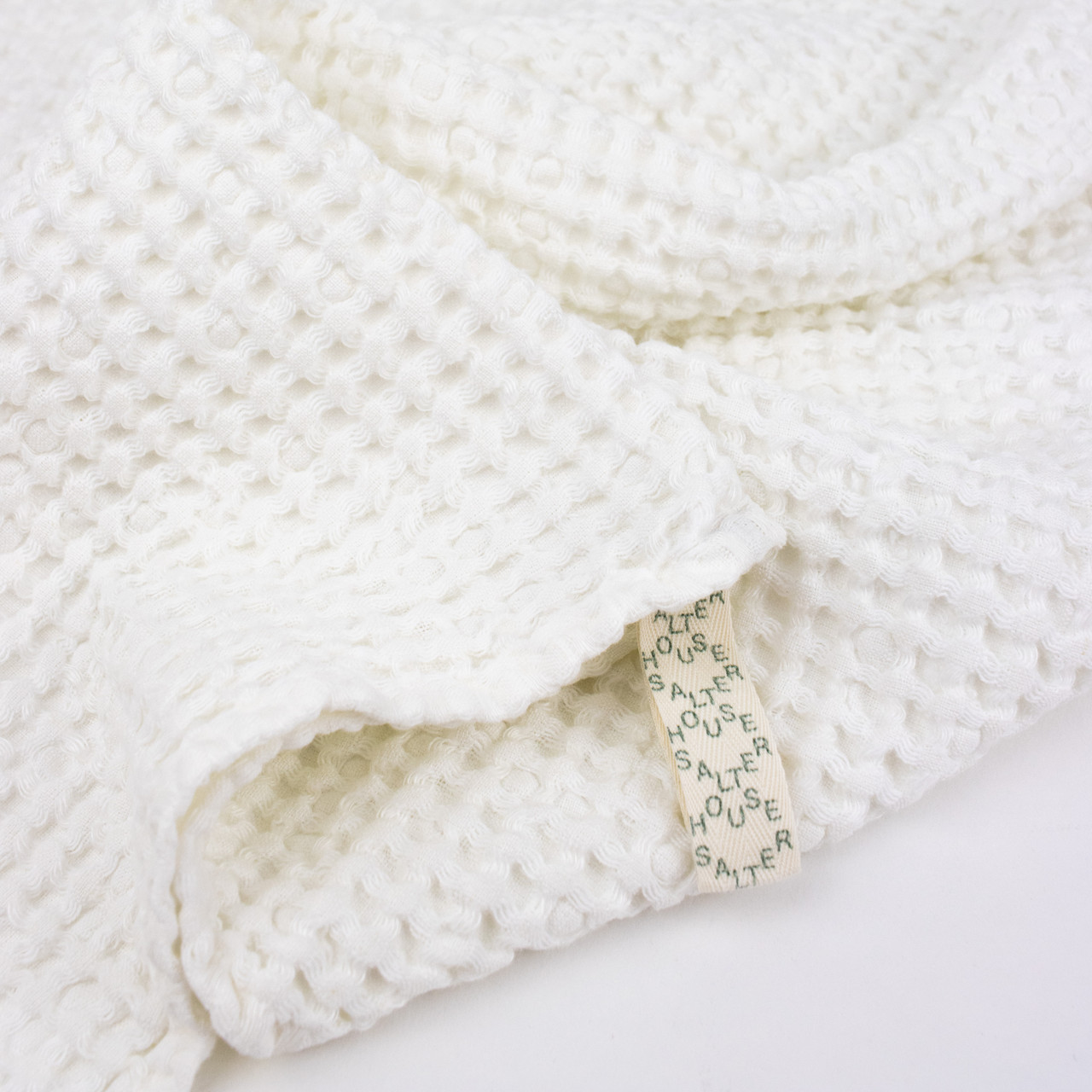 White Linen & Cotton Honeycomb Waffle Towel