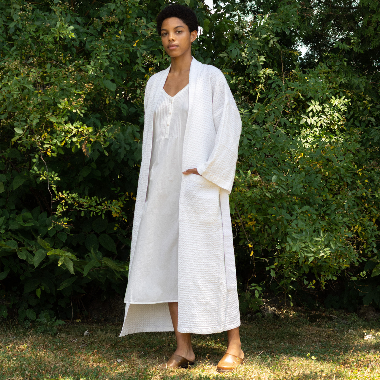 Hooded Linen Bath robe, Womens Linen Robe - Linenbee