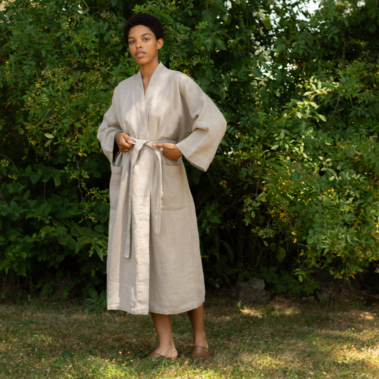 Salter House Linen Robe, Natural