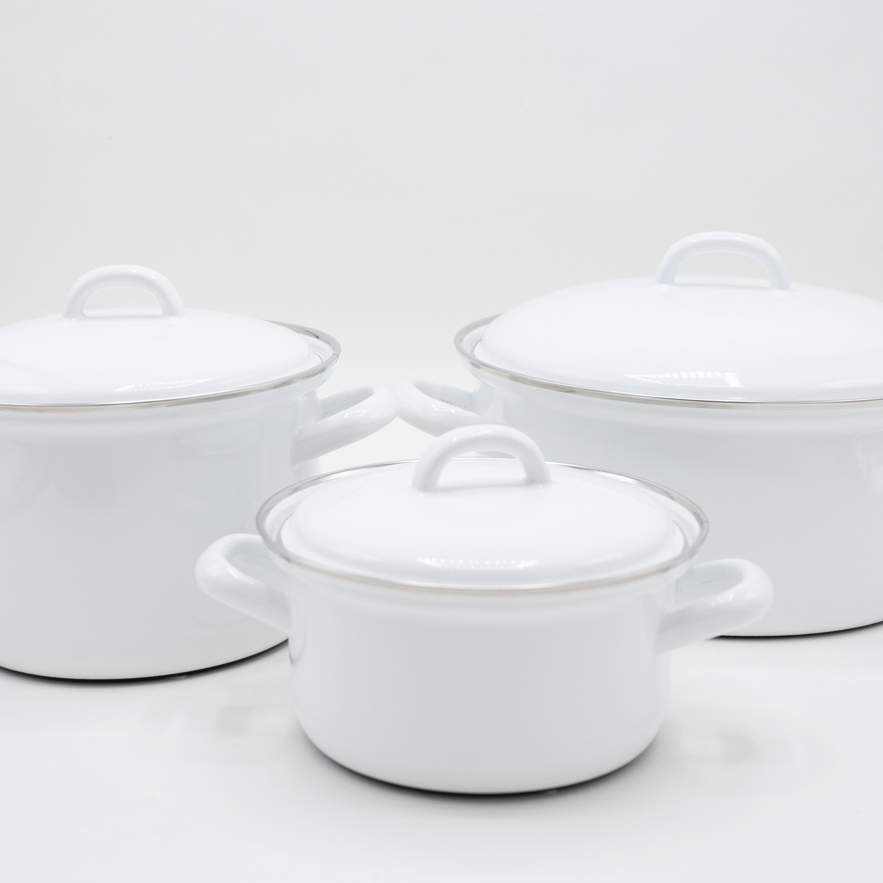 Riess White Enamel Saucepan 3/4L