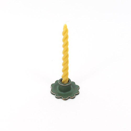 SDM Scalloped Green Candle Holder