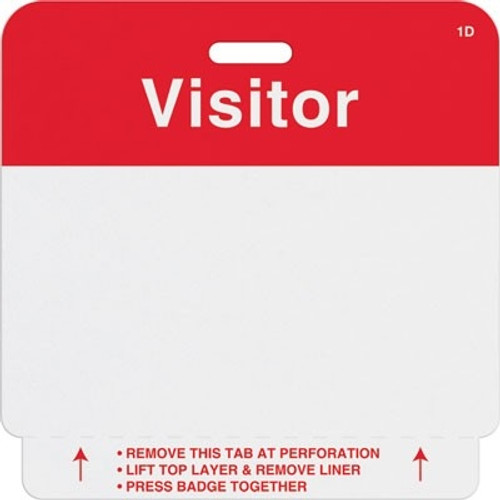 T2014 Onestep Self-expiring Timebadge Clip-on "Visitor" One Day- Manually Issued. Pkg Of 500