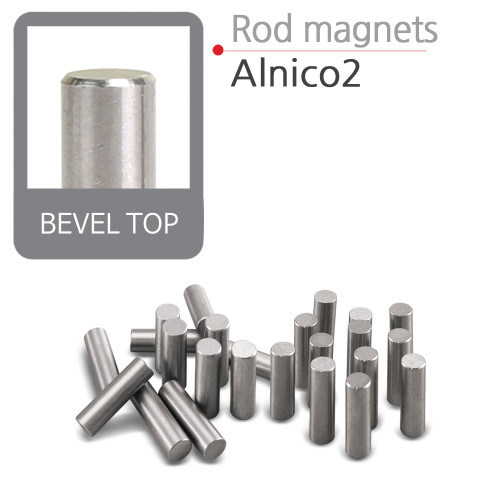 Alnico 2 Rod Magnet Bevel Top (0.195")