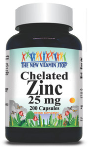BUY 1 GET 2 FREE Chelated Zinc 25mg 200 Capsules