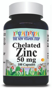 BUY 1 GET 2 FREE Chelated Zinc 50mg 100 or 200 Capsules
