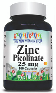 BUY 1 GET 2 FREE Zinc Picolinate 25mg 100 or 200 Capsules