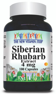 BUY 1 GET 2 FREE Siberian Rhubarb Extract 4mg 100 or 200 Capsules