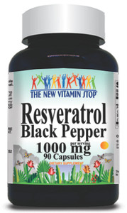 BUY 1 GET 2 FREE Resveratrol Black Pepper 1000mg 90 or 180 Capsules