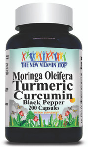BUY 1 GET 2 FREE Moringa Oleifera Turmeric Curcumin Black Pepper 200caps