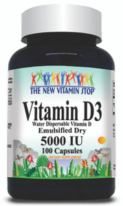 BUY 1 GET 2 FREE Vitamin D3 (Emulsified Dry) 5000 IU 100 or 200 Capsules