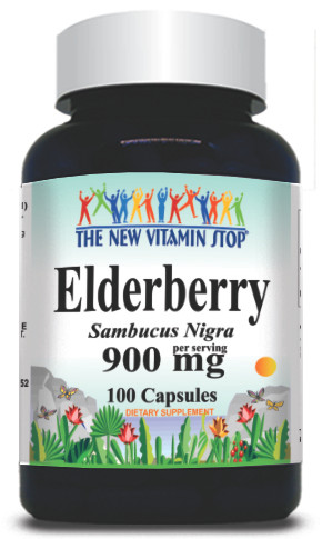 BUY 1 GET 2 FREE Elderberry 900mg 100 or 200 Capsules