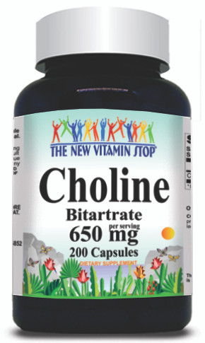 BUY 1 GET 2 FREE Choline Bitartrate 650mg 200 Capsules