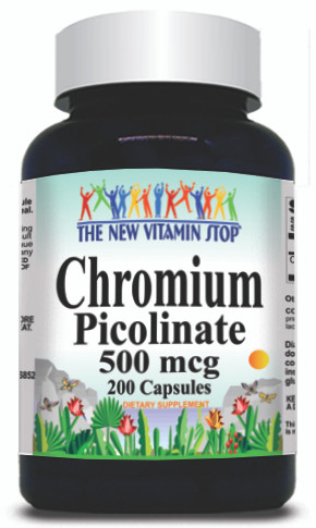 BUY 1 GET 2 FREE Chromium Picolinate 500mcg 200 Capsules