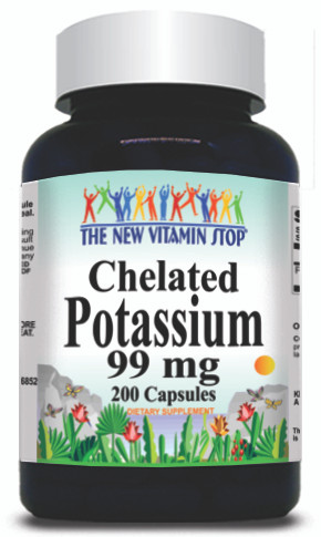 BUY 1 GET 2 FREE Chelated Potassium 99mg 200 Capsules