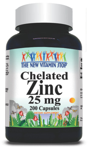BUY 1 GET 2 FREE Chelated Zinc 25mg 200 Capsules