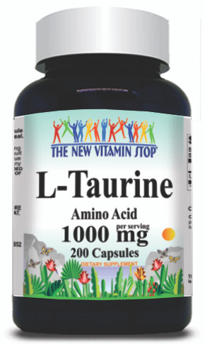 BUY 1 GET 2 FREE L-Taurine Free Form 1000mg 200 Capsules