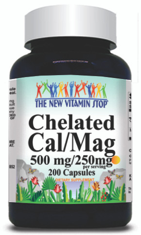 BUY 1 GET 2 FREE Chelated Calcium and Magnesium 500mg/250mg 200 Capsules