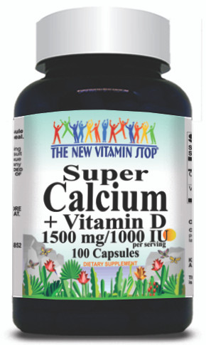 BUY 1 GET 2 FREE Super Calcium + Vitamin D 1500mg/1000IU 100 Capsules