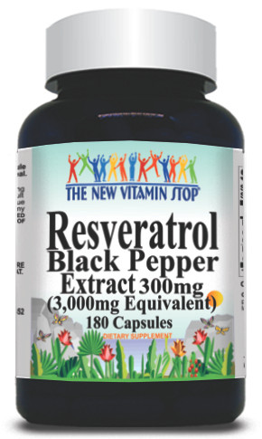 BUY 1 GET 2 FREE Resveratrol Extract Black Pepper Equivalent 3000mg 180 Capsules