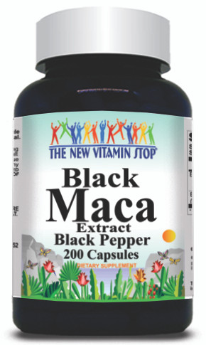 BUY 1 GET 2 FREE Black Maca Extract Black Pepper Equivalent 1600mg 200 Capsules