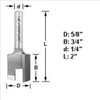 Amana 45502 5/8"D Mortising Router Bits 1/4" Shank