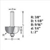 Amana 49112 3/8" Radius Cove Router Bit 1/4" Shank