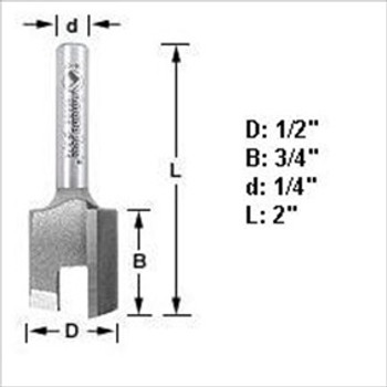 Amana 45500 1/2"D Mortise Router Bit 1/4" Shank