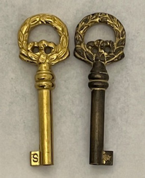 Louis XVI Key 7 Bright Brass 5 Antique Brass