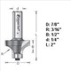 Amana 49500 3/16" Radius Roundover Router Bit 1/4" Shank