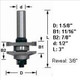 Amana 55370 2pc Traditional Stile and Rail Router Bit Set 1/2" Shank