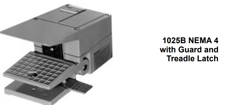 1025B2DPGL FOOT SWITCH - 1025B - 2DP - WITH LATCH -  WITH GUARD