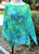 100% Cotton Freedom Top/Tunic  Hand Painted - Turquoise/Lime
