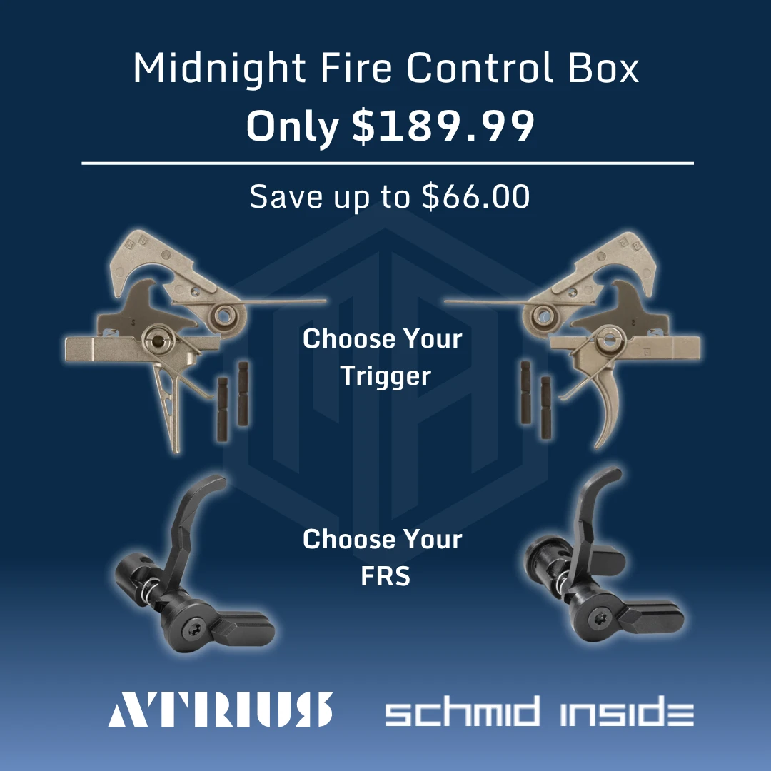 Fire Control Box Front Midnight Fire Control Box | Schmid Match Elite Trigger and Atrius FRS