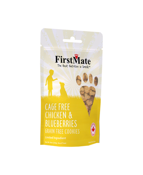 FirstMate - Cage Free Chicken &  Blueberries Grain Free Cookies Dog Treats  8oz