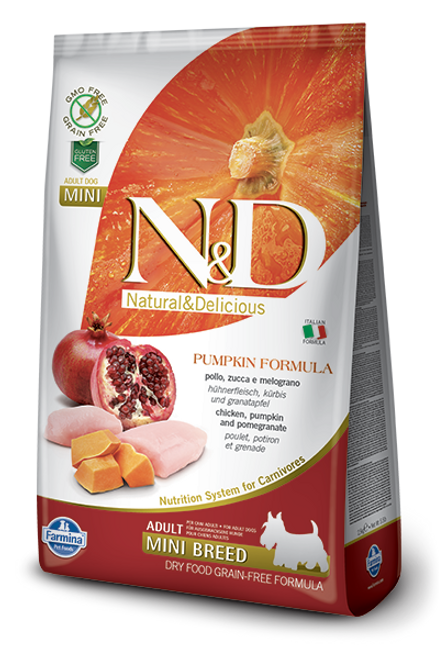 Farmina - N&D PUMPKIN  - Chicken, Pomegranate  & Pumpkin Adult Mini Dry Dog Food