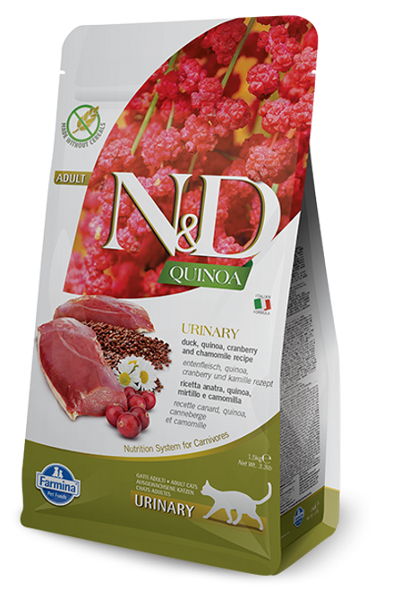 Farmina - N&D QUINOA  Urinary Duck, Quinoa, Cranberry Dry Cat Food