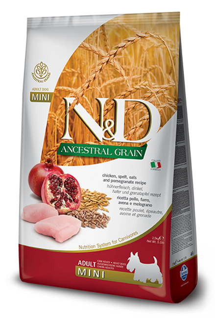 Farmina - N&D ANCESTRAL GRAIN - Chicken & Pomegranate MINI Dry Dog Food