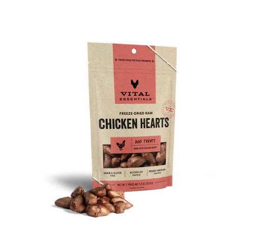 Vital Essentials - Chicken Hearts Freeze Dried Raw Dog Treats