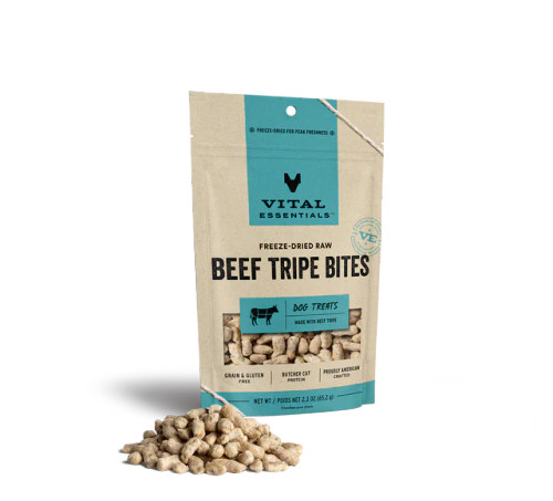 Vital Essentials - Beef Tripe Bites Freeze Dried Raw Dog Treats 2.3oz