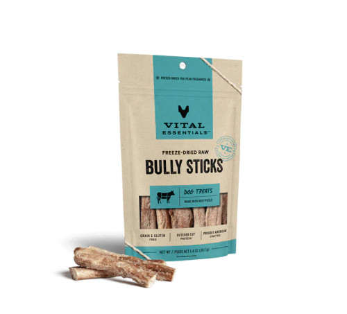 Vital Essentials - Bully Sticks Freeze Dried Raw Dog Treats 5 pc